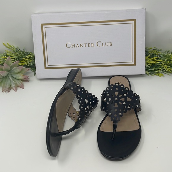 Charter Club Shoes - Charter Club Omanii Thong Slide Flat Sandals Size 9.5 M
